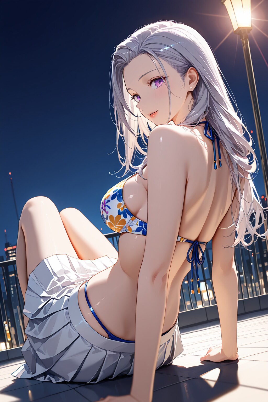 花柄ビキニのお姉さん♡