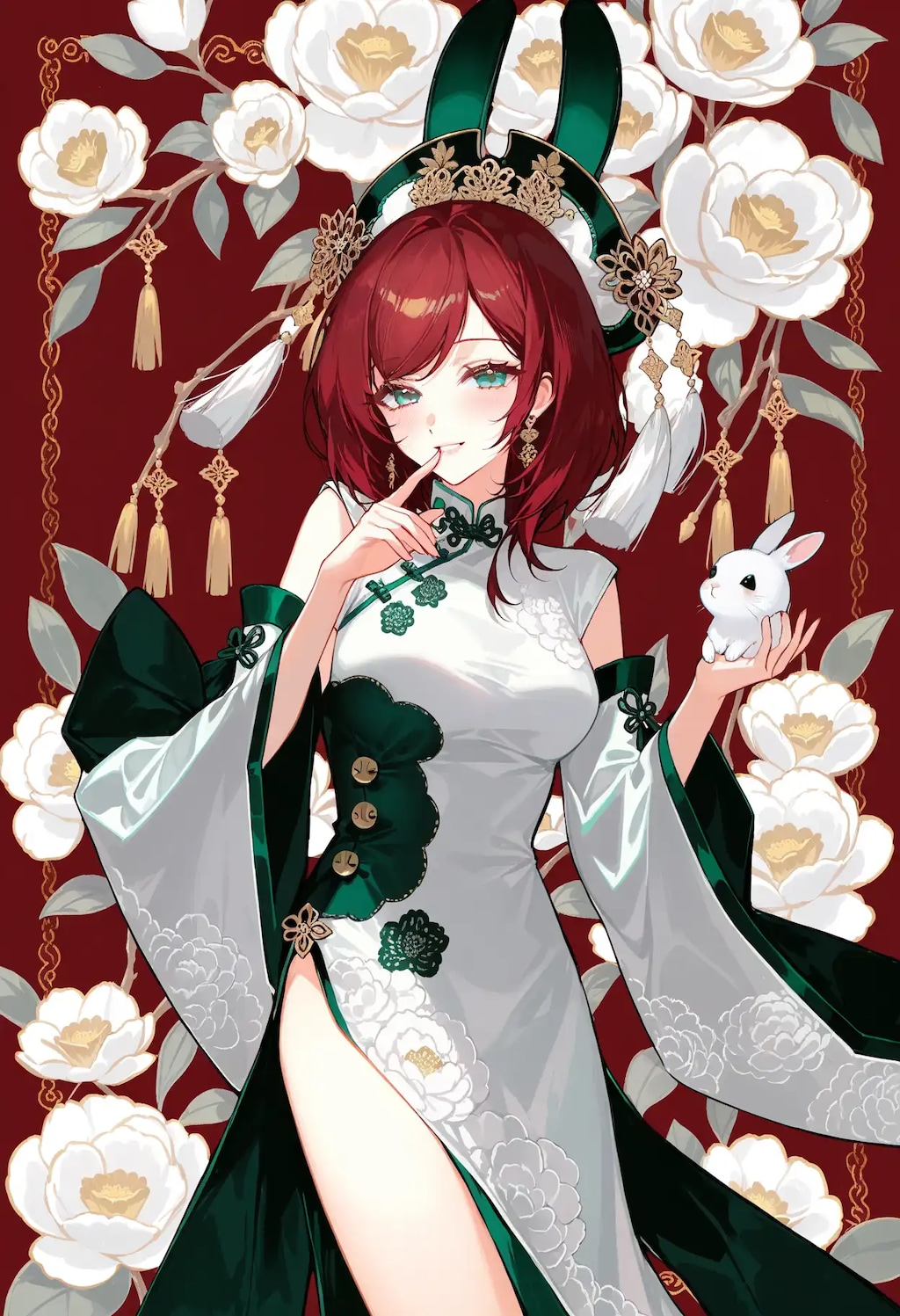 チャイナドレス姿の美少女