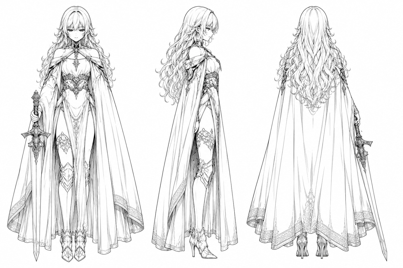 聖女ゼタリリア 三面図 | の人気AIイラスト・グラビア
