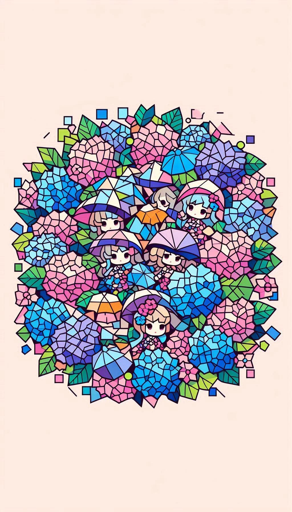私と傘と紫陽花と