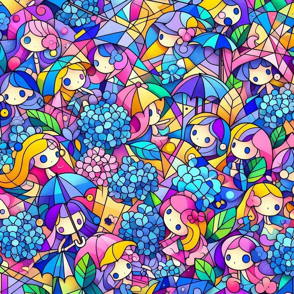私と傘と紫陽花と