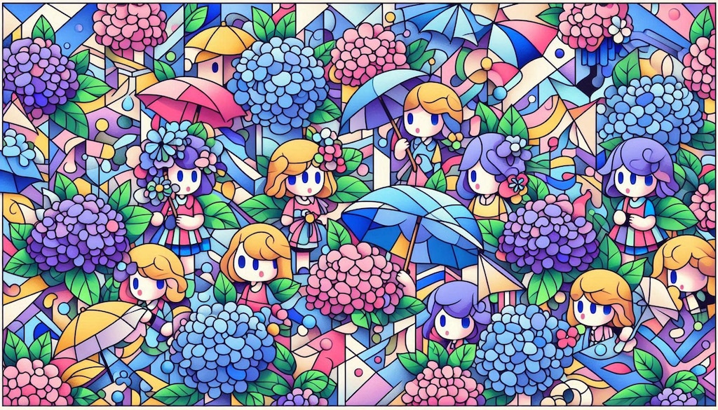 私と傘と紫陽花と
