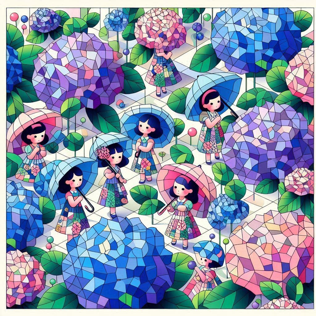 私と傘と紫陽花と
