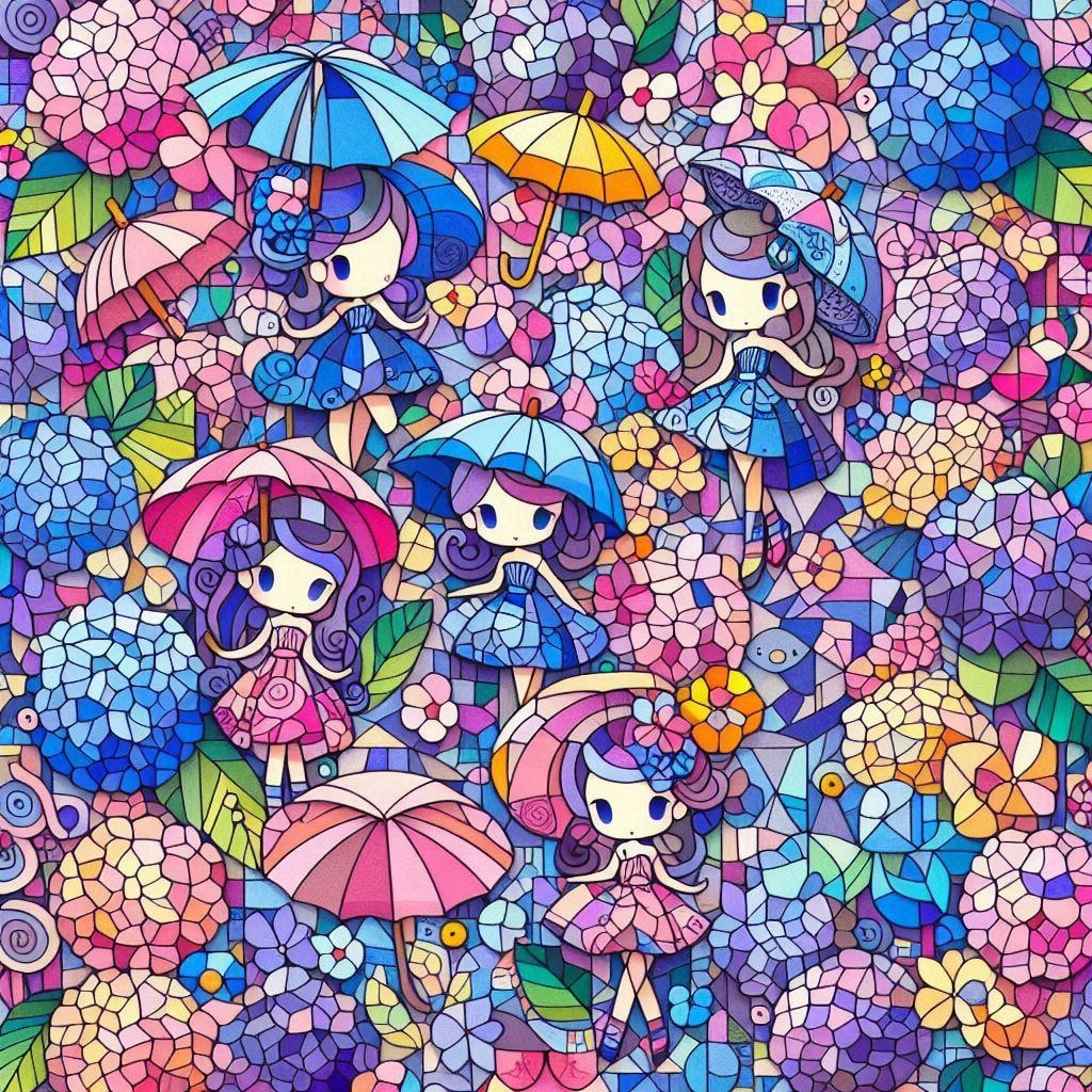 私と傘と紫陽花と