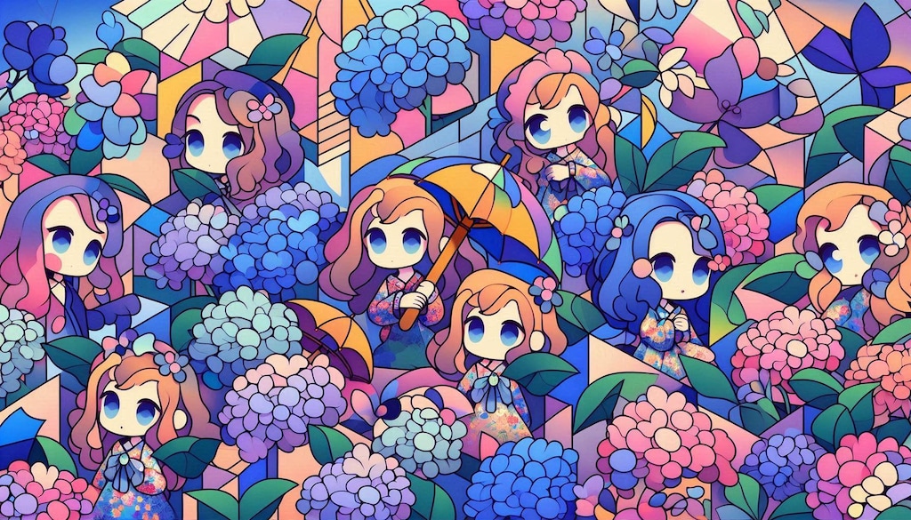 私と傘と紫陽花と