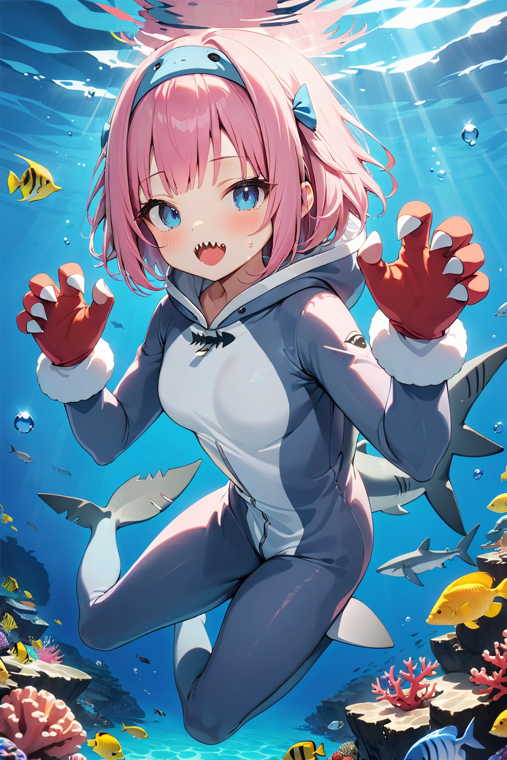 サメ中島海に潜る