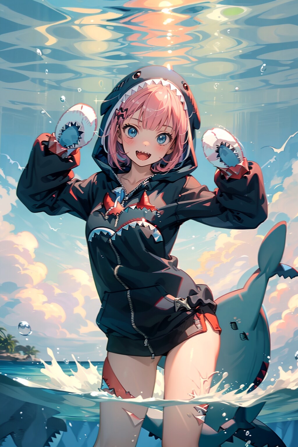 サメ中島海に潜る