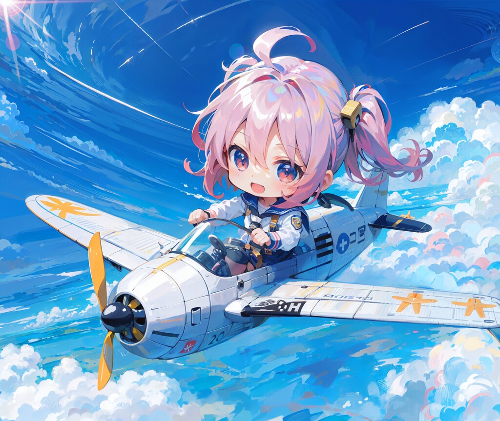 ちびパイロットとレシプロ機