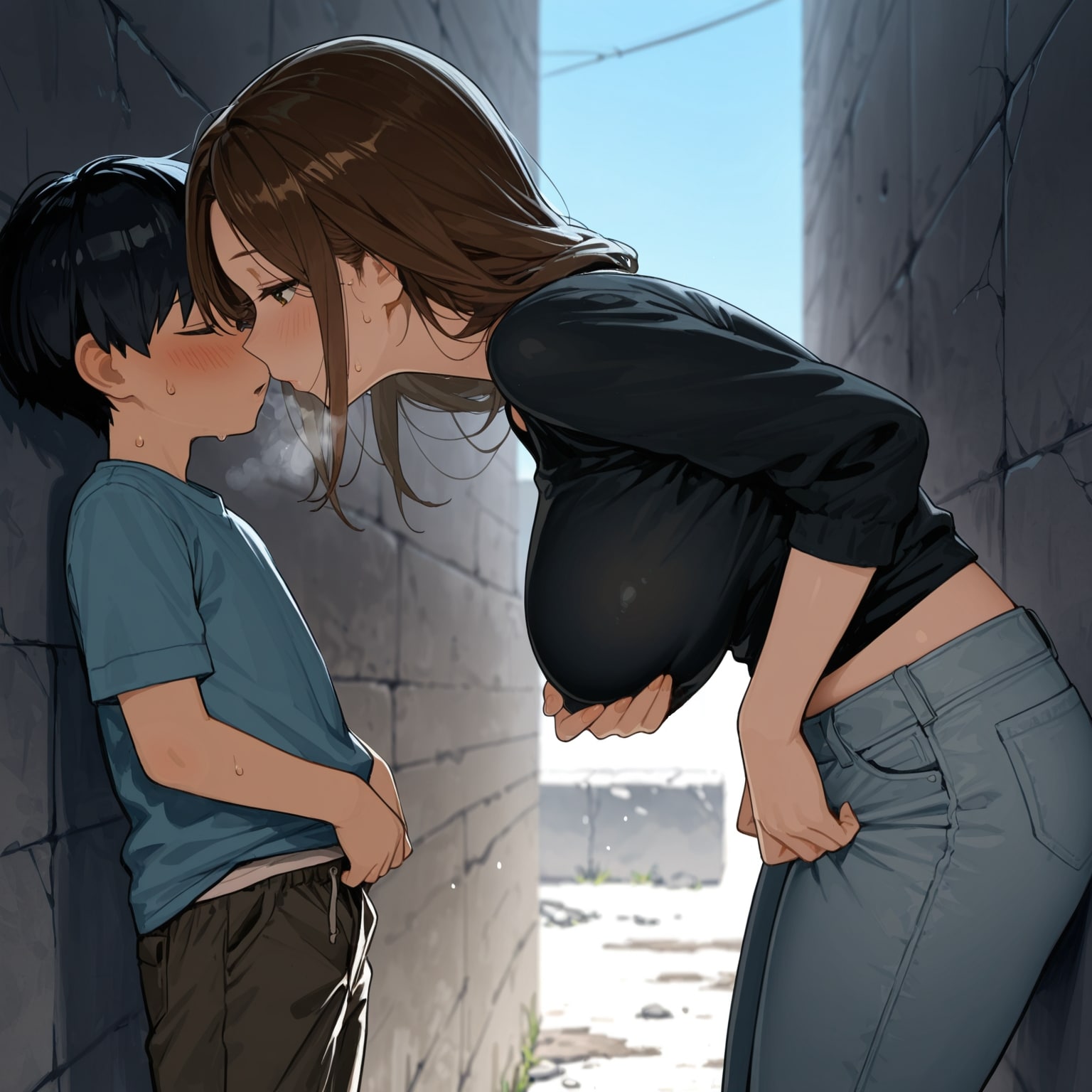 少〇とお姉さんの路地裏