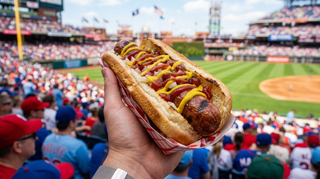 スタジアムで食べるホットドッグ