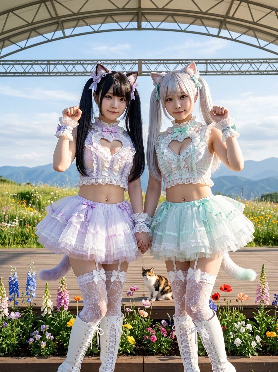 黒ツイにゃん。白ツイにゃん