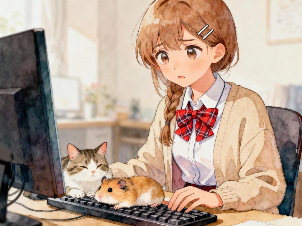 机と猫と鼠と少女