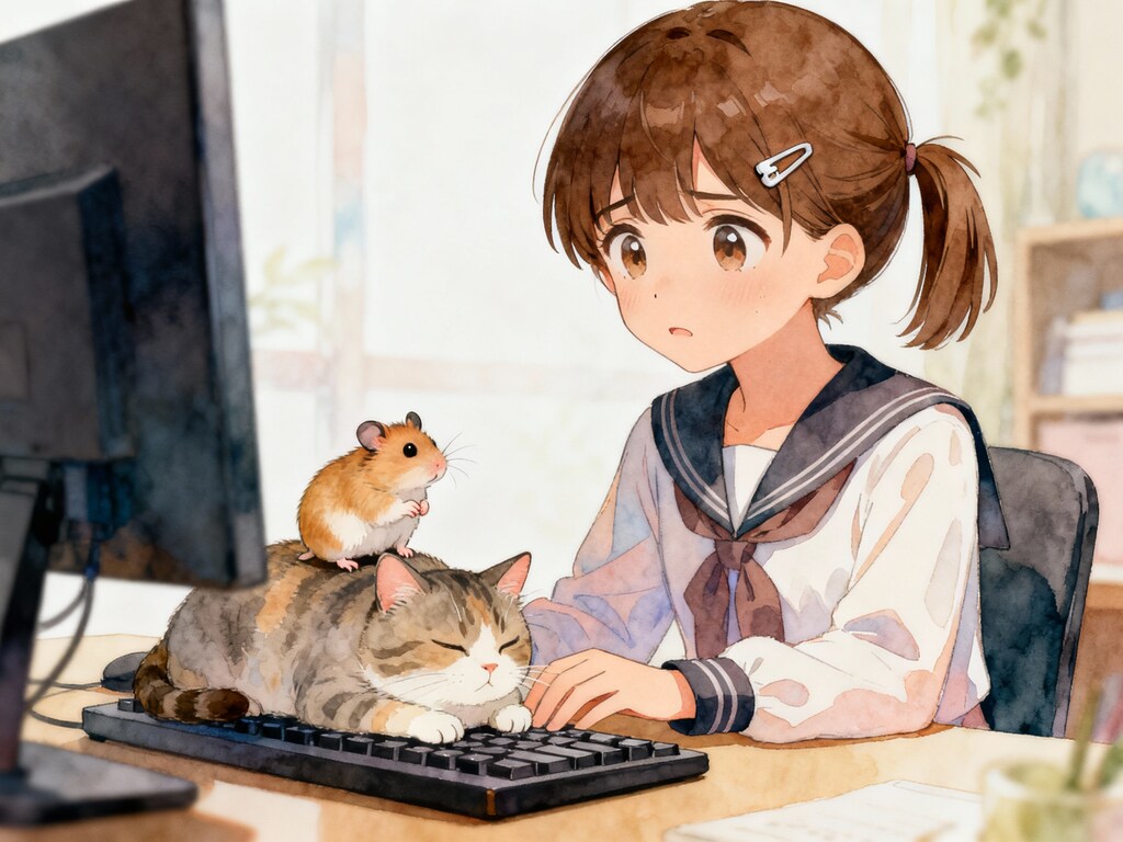 机と猫と鼠と少女