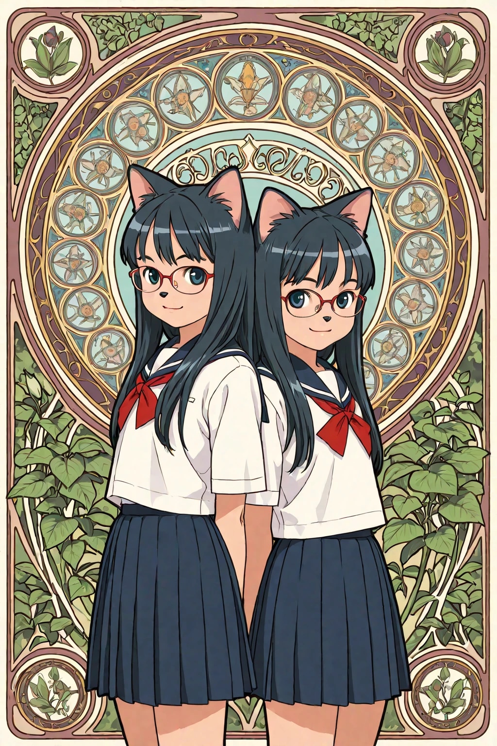 アール・ヌーヴォー制服猫娘