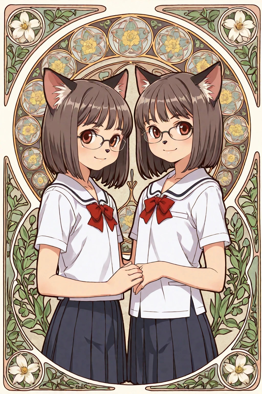 アール・ヌーヴォー制服猫娘