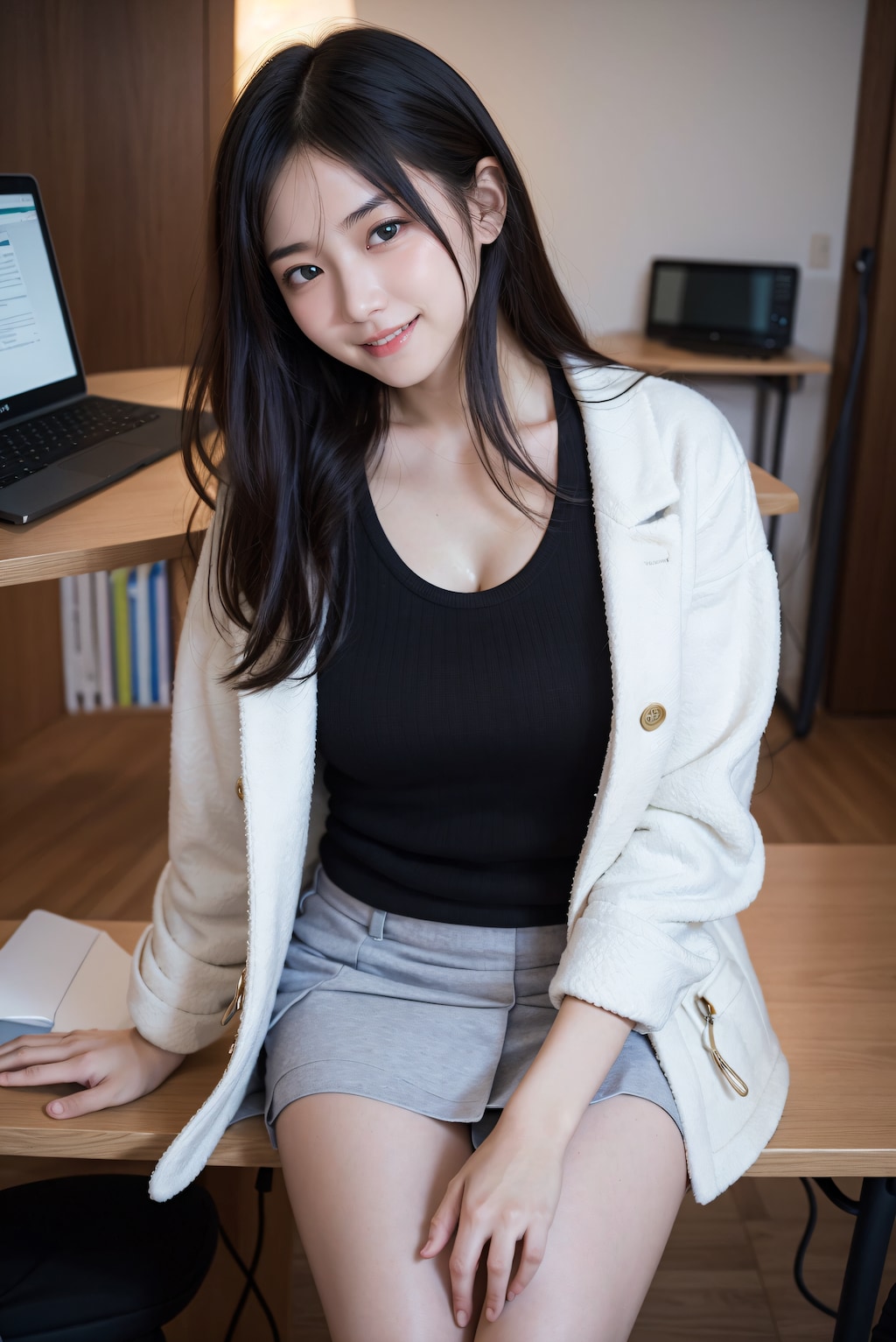 ジャケットを着ているOL