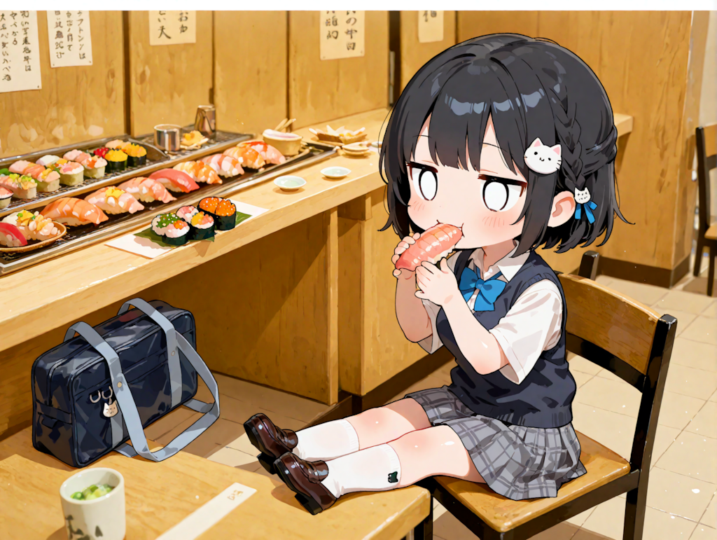 お寿司を食べる凜猫ちゃん