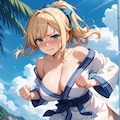 ビーチで修行の女の子 2枚目