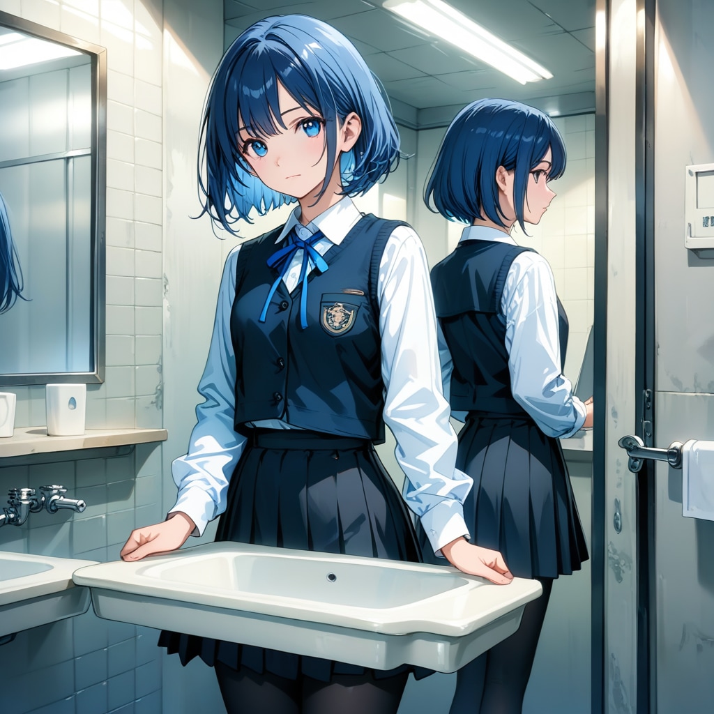 午前零時の青い鏡
