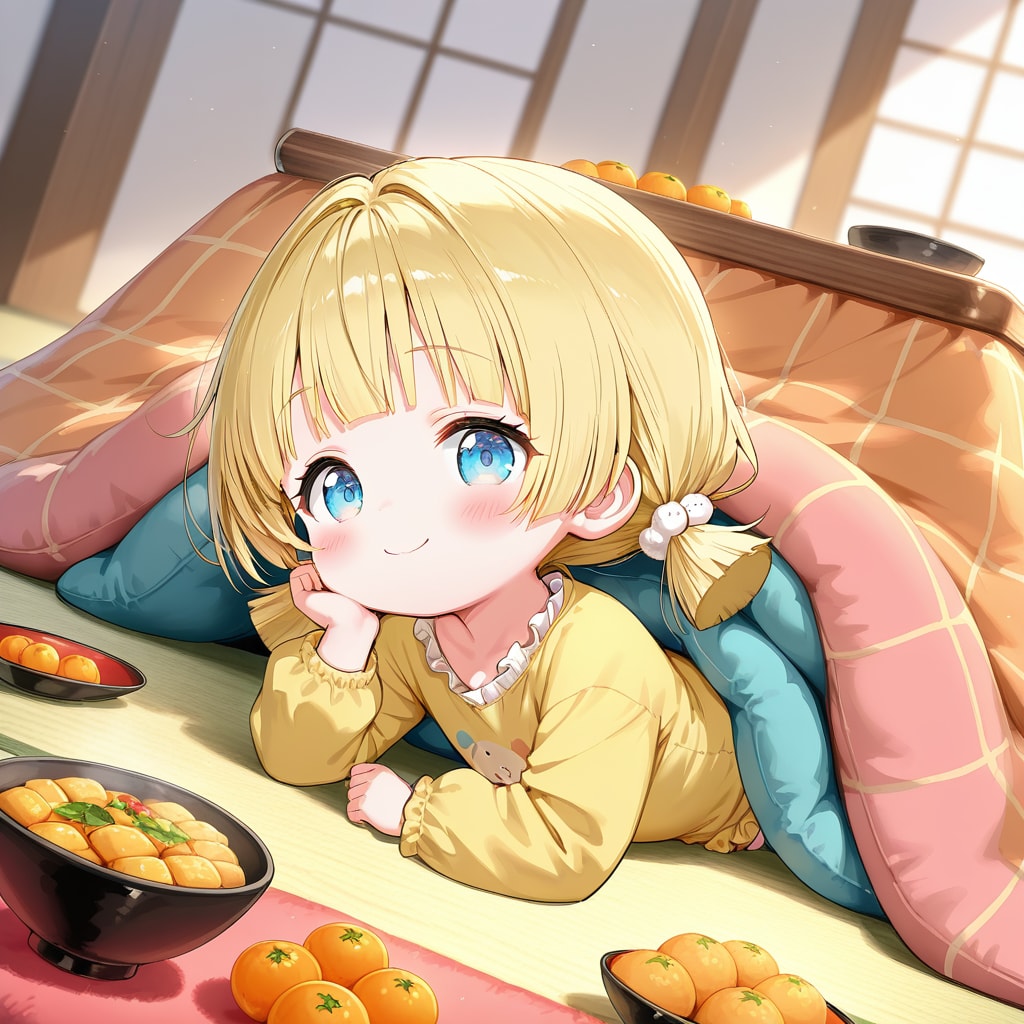 コタツと色々な食べ物