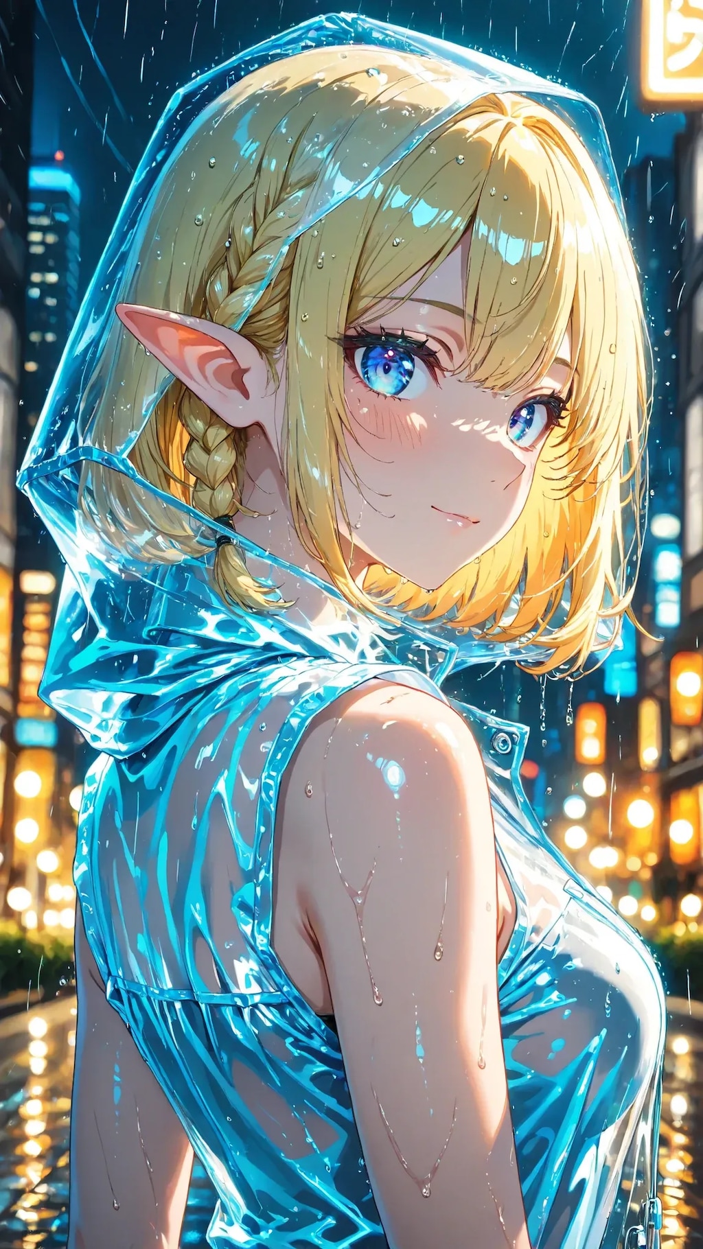 🧝‍♀️ 透明なもの｜雨粒が光をまとった夜