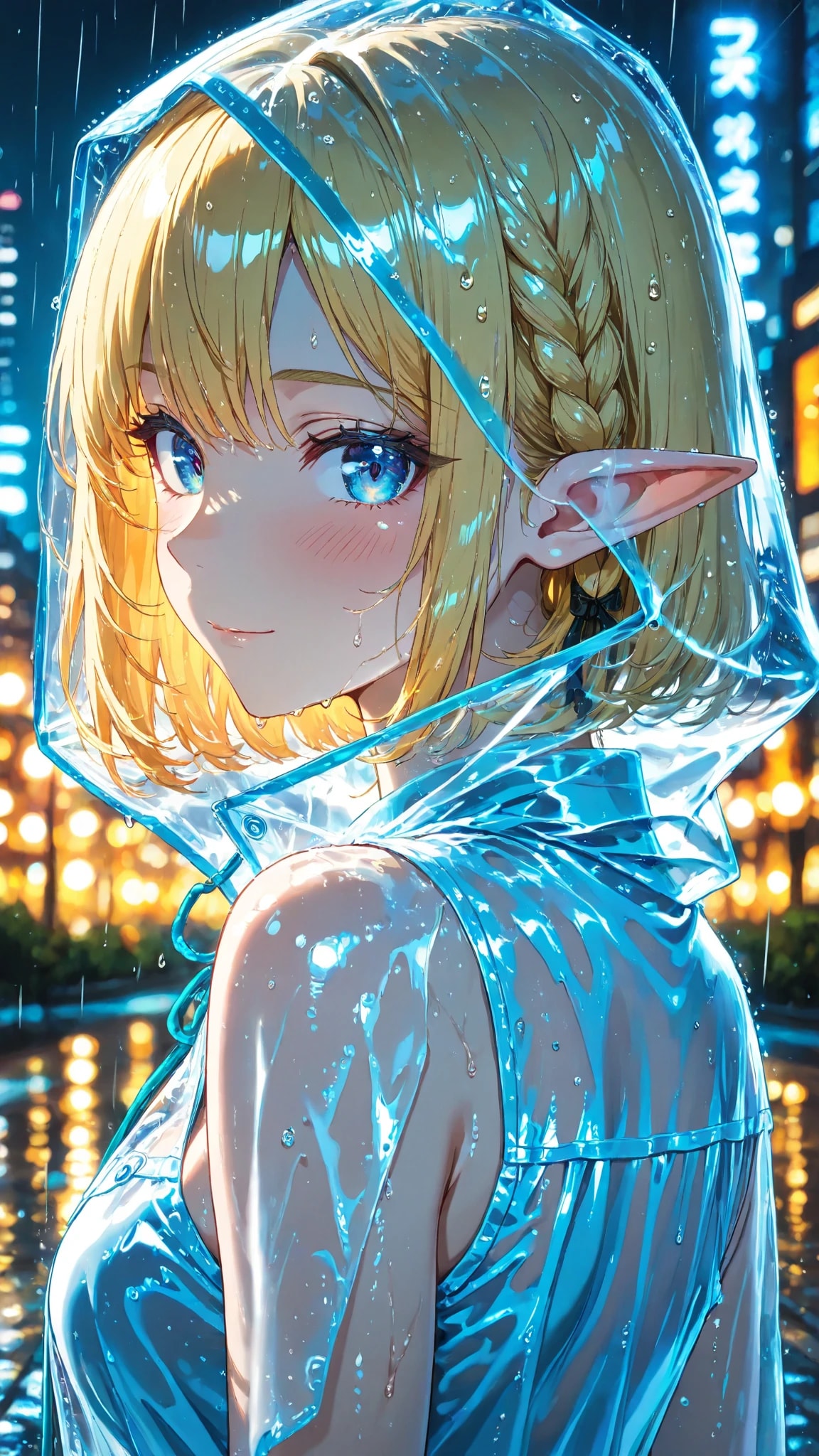 🧝‍♀️ 透明なもの｜雨粒が光をまとった夜 | の人気AIイラスト・グラビア