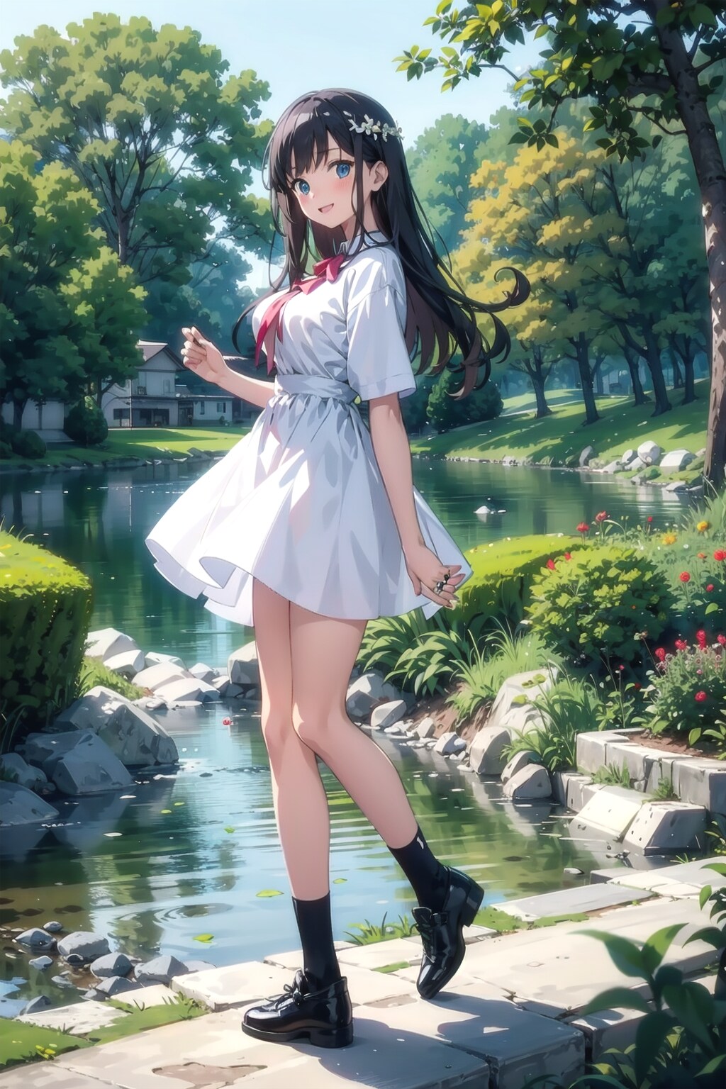 湖と白