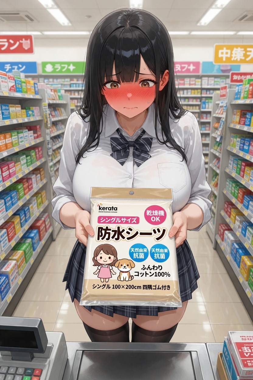 あ……あのッ‼　透明じゃないレジ袋くださいッ……