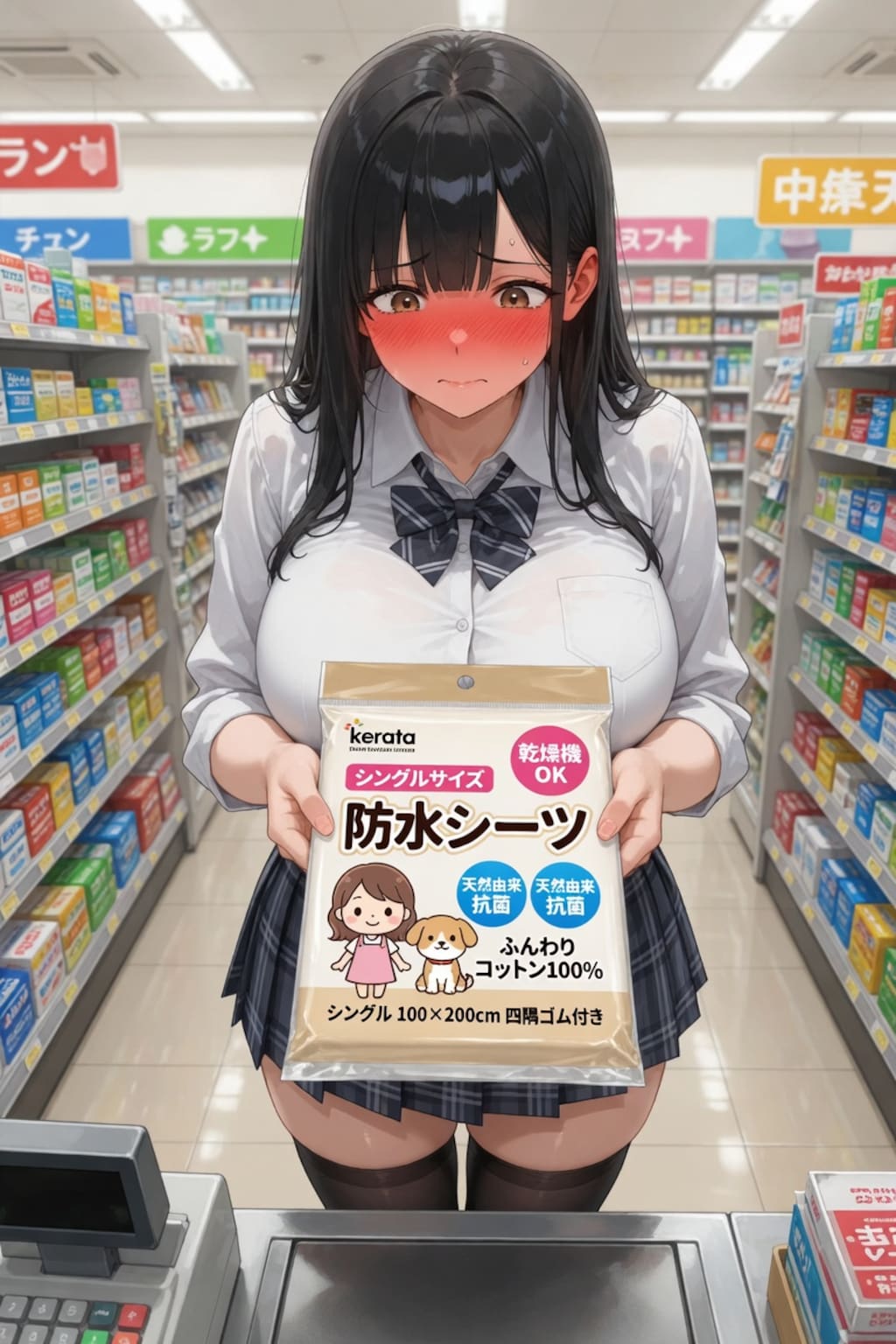 あ……あのッ‼　透明じゃないレジ袋くださいッ……