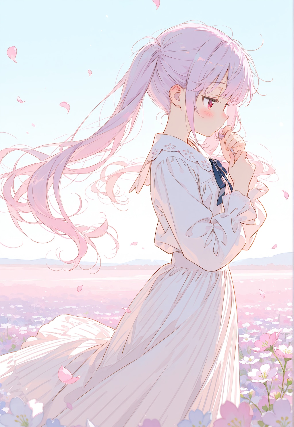 お花畑とジト目ちゃん