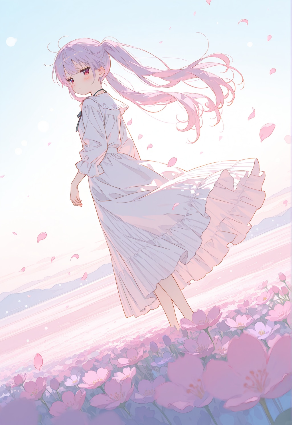 お花畑とジト目ちゃん