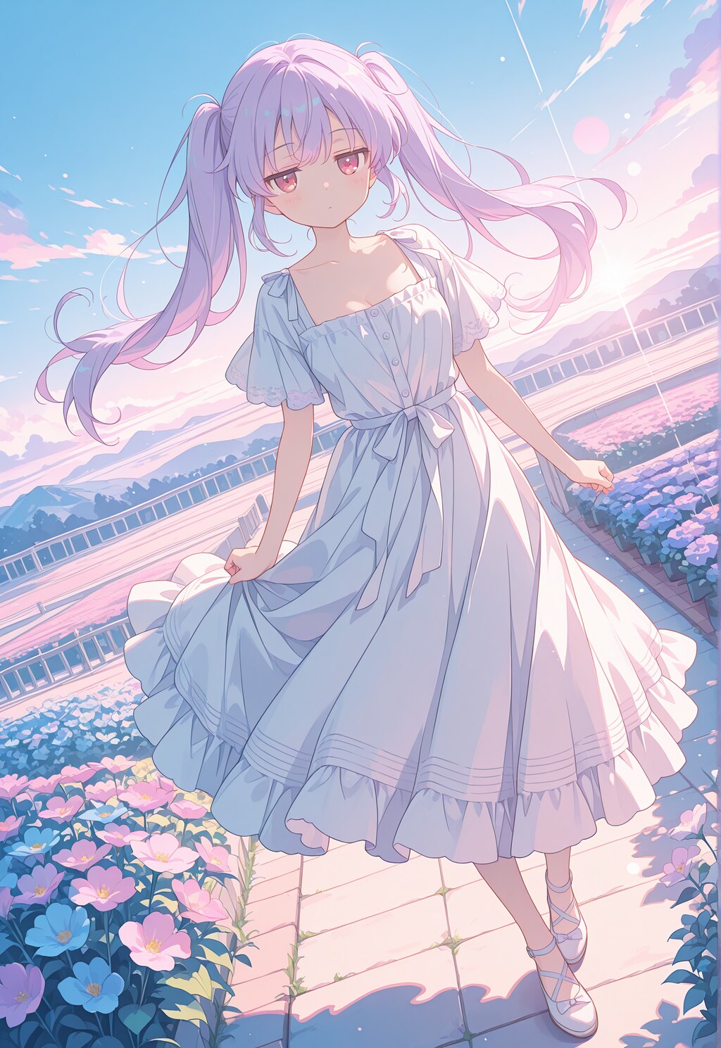 お花畑とジト目ちゃん