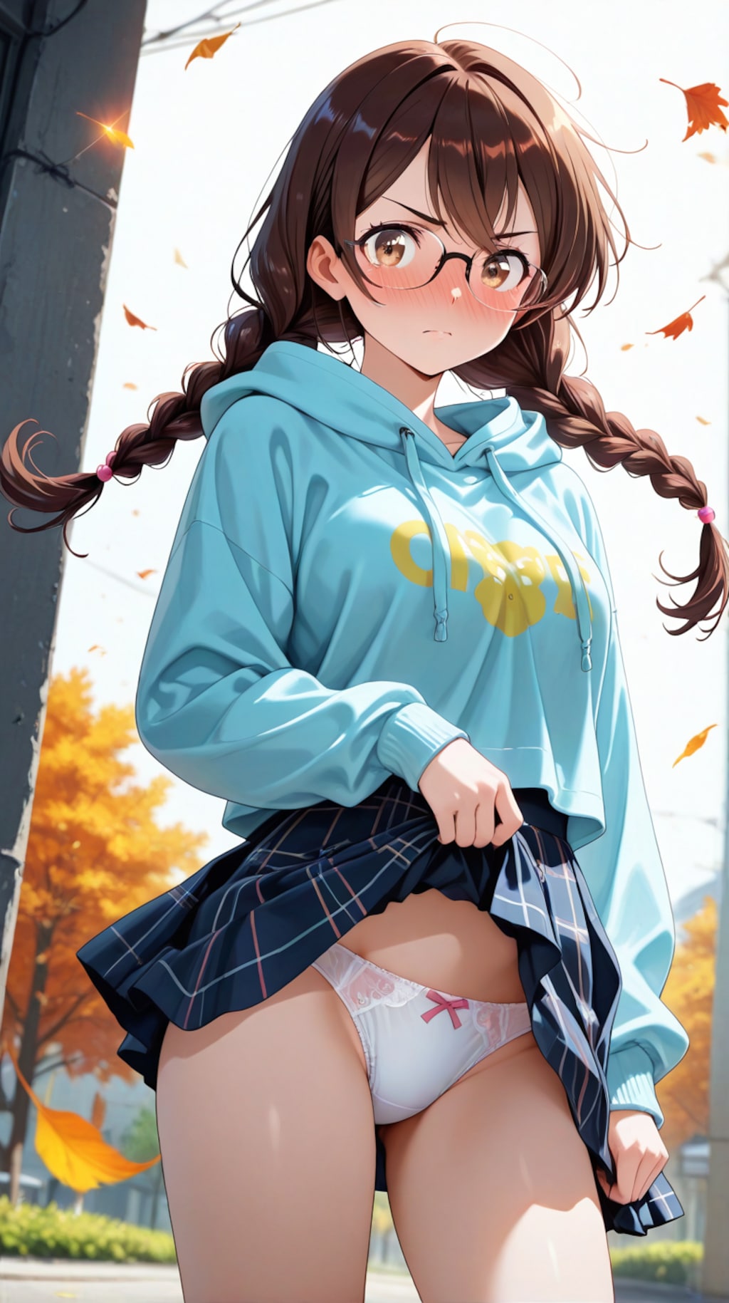 【一ノ瀬千鶴、水原千鶴】　メガネ美人のスカートが