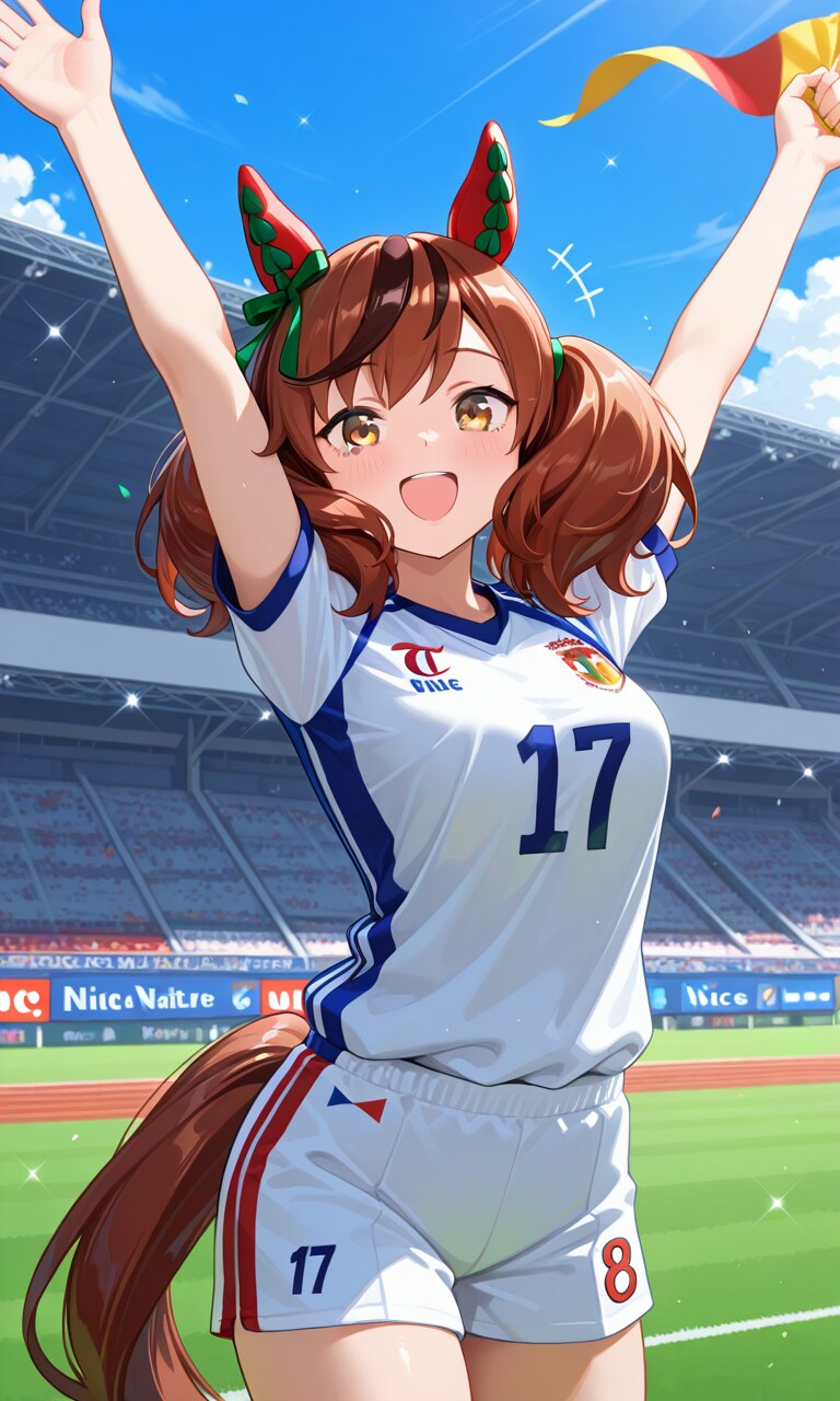 ワールドカップを応援するネイチャさん