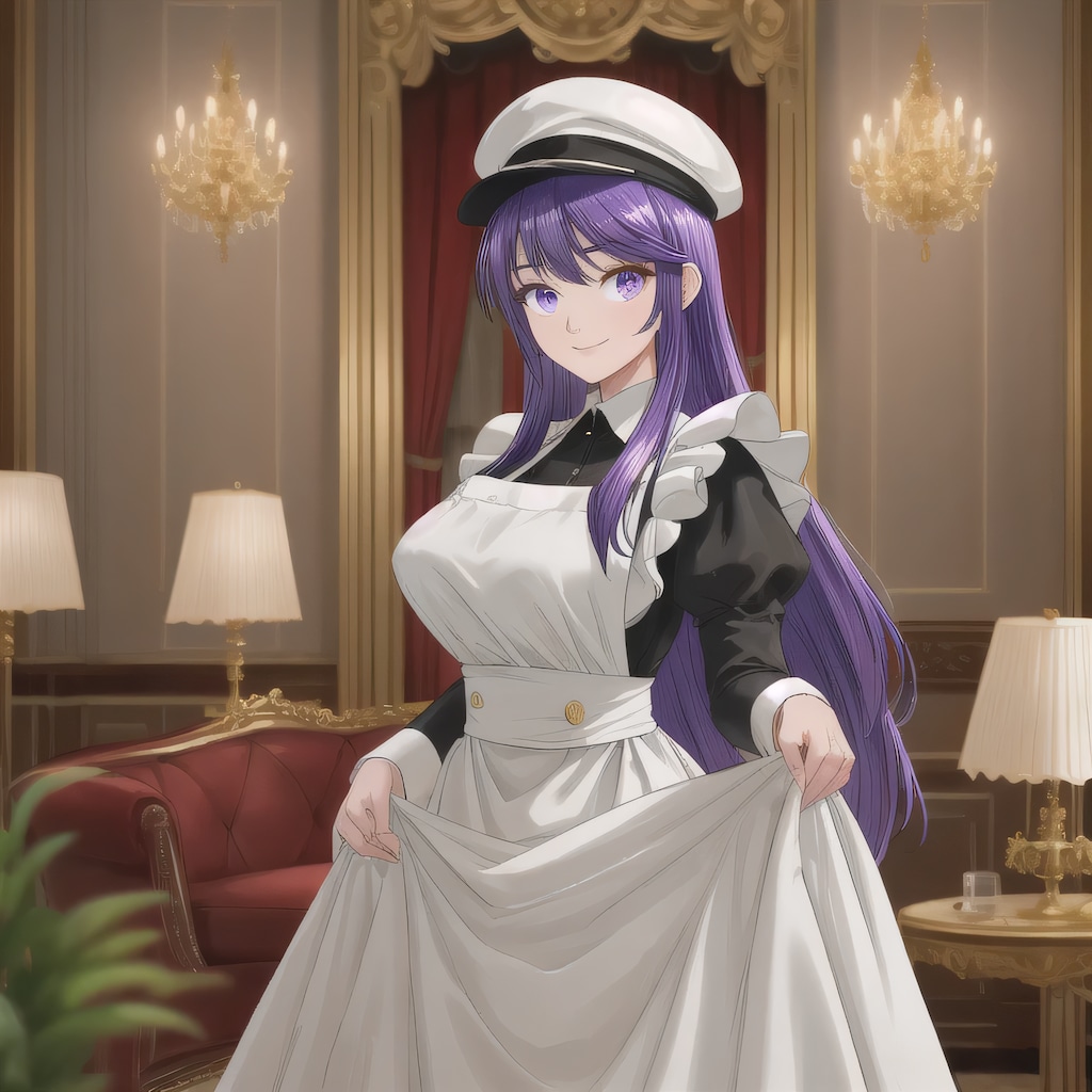 紫髪ロングでメイド服の少女１４