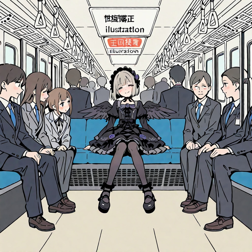 通勤電車の翼ゴスロリ