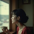 窓の向こうに想いを寄せる美女 2枚目