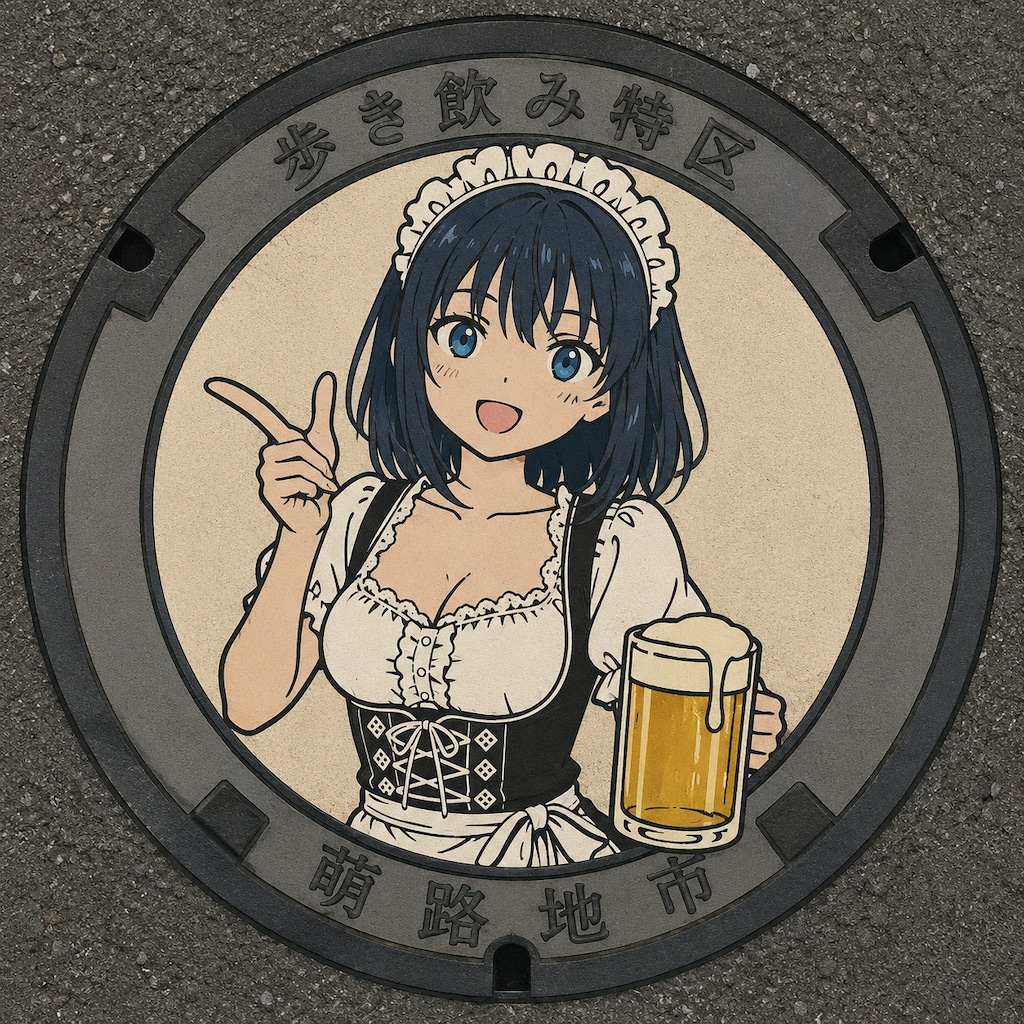歩き飲み特区のマンホール Z708