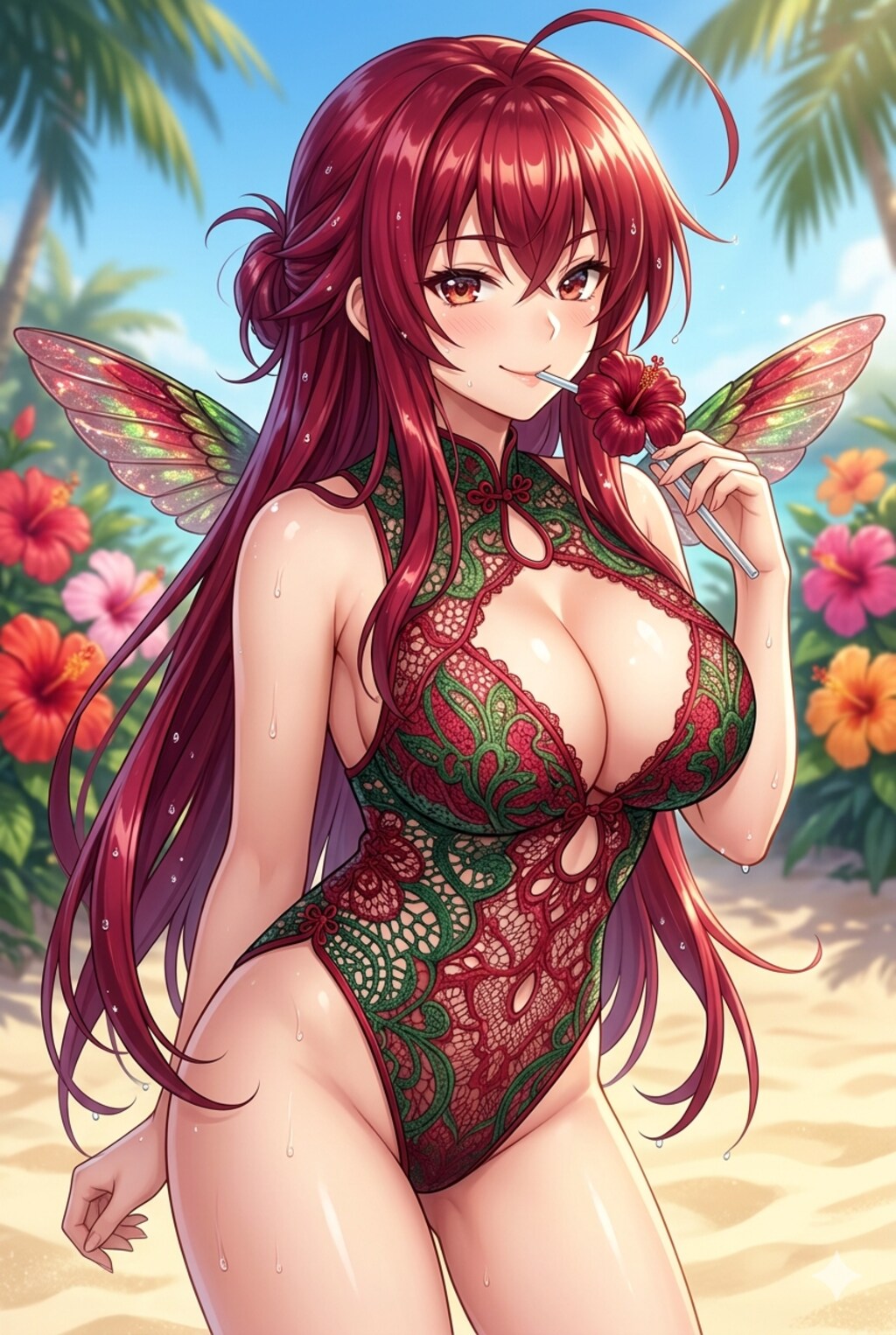 ハチドリ擬人化(クロシェ編みモノキニとか)