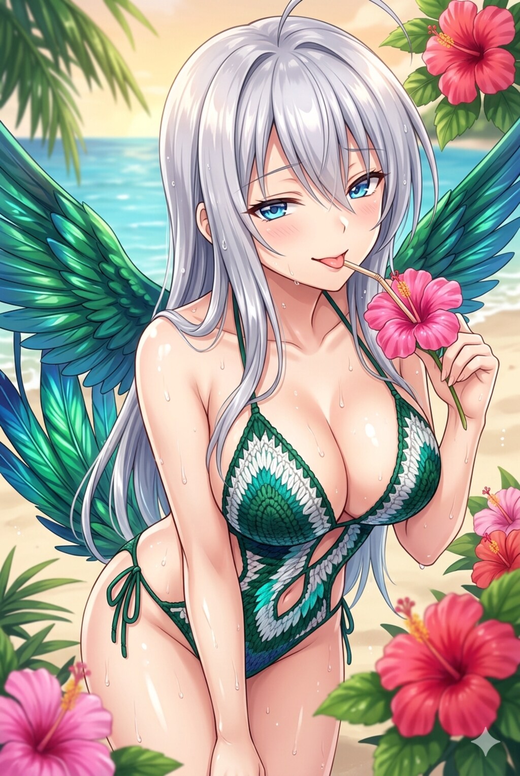 ハチドリ擬人化(クロシェ編みモノキニとか)