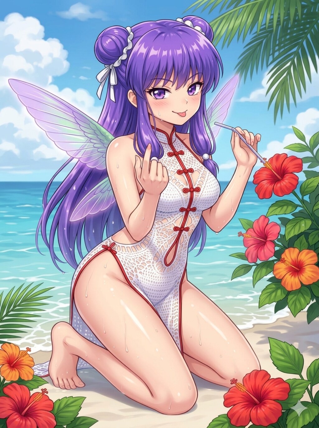 ハチドリ擬人化(クロシェ編みモノキニとか)