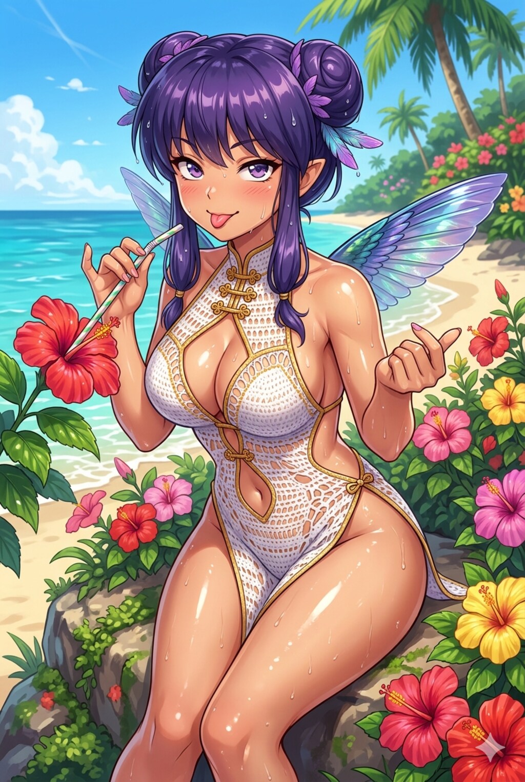 ハチドリ擬人化(クロシェ編みモノキニとか)