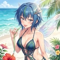 ハチドリ擬人化(クロシェ編みモノキニとか) 6枚目