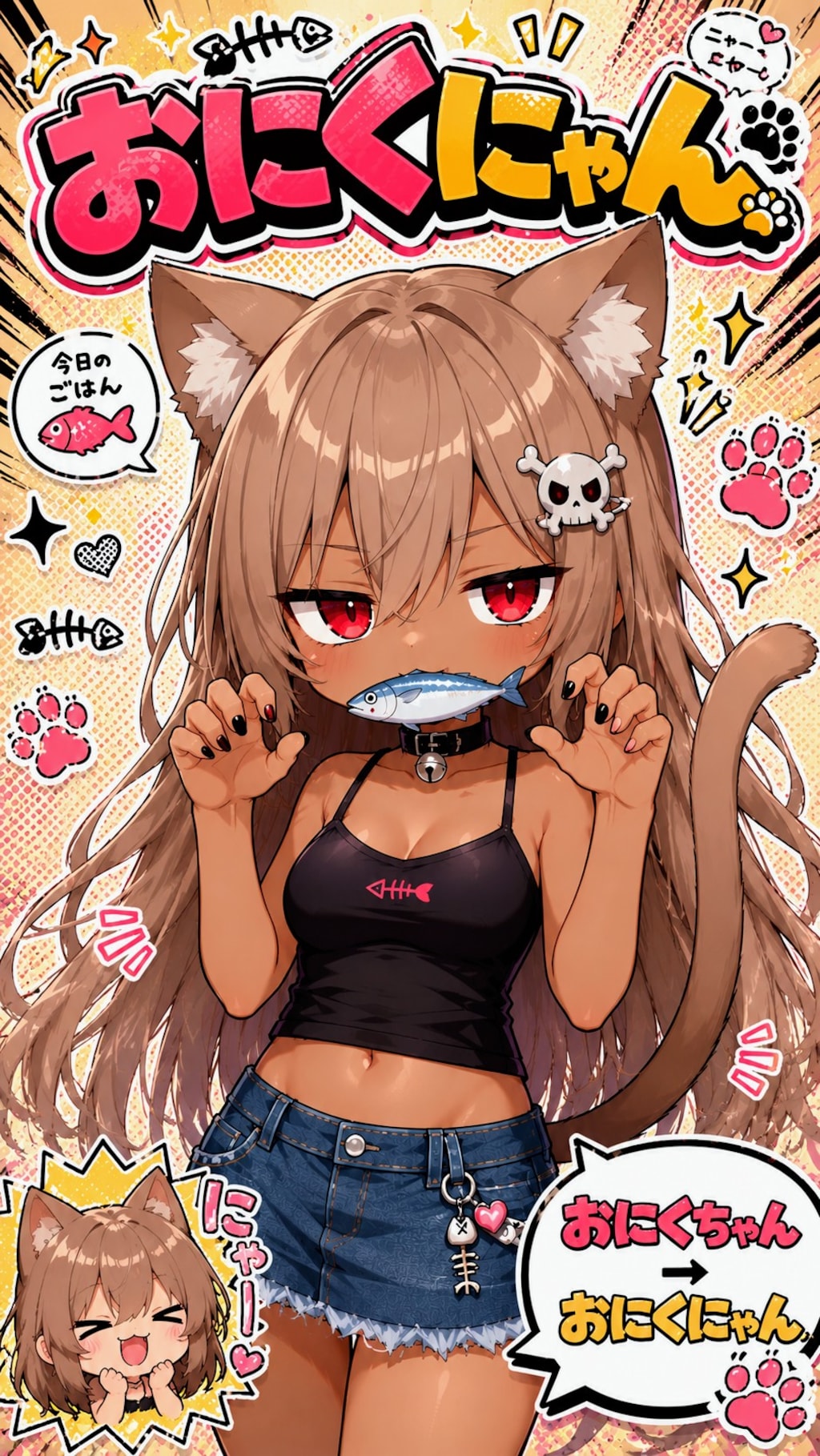 おにくちゃん🍖→おにくにゃん😸