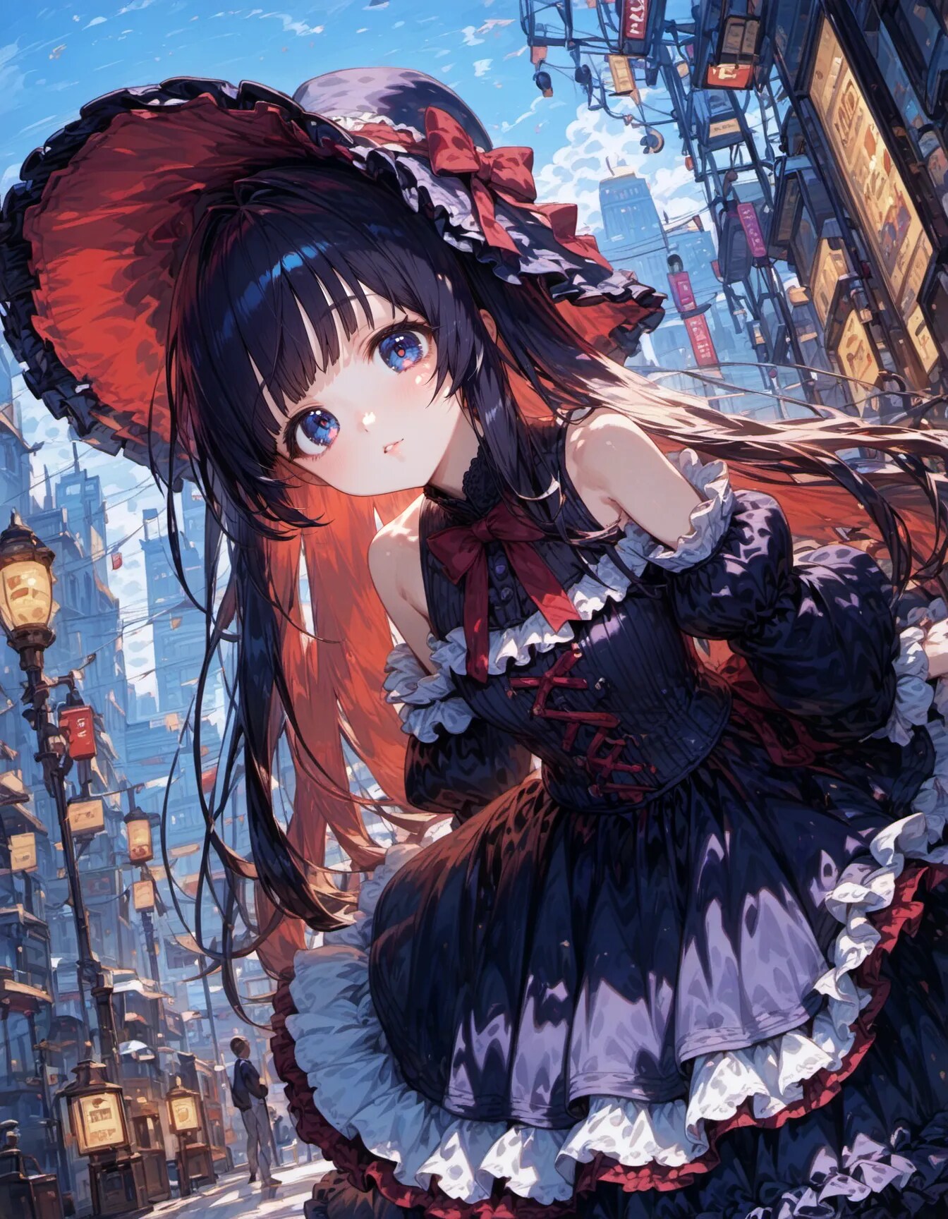Gothic Lolita in the High City | の人気AIイラスト・グラビア