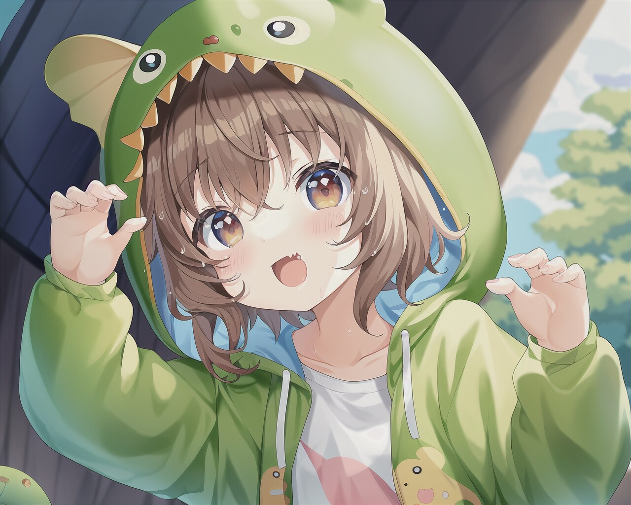 wear dinosaur kigurumi,