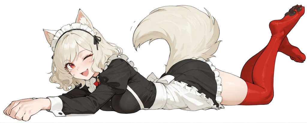 ゴロゴロするミリーちゃん（メイドver.)