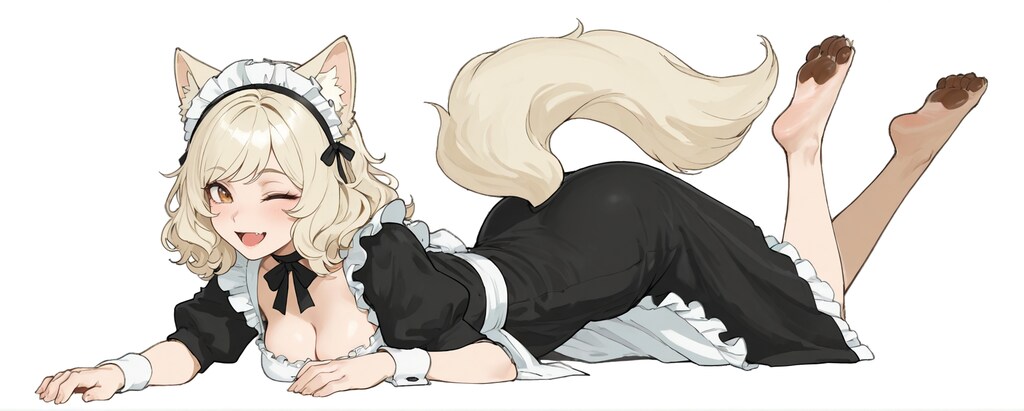 ゴロゴロするミリーちゃん（メイドver.)