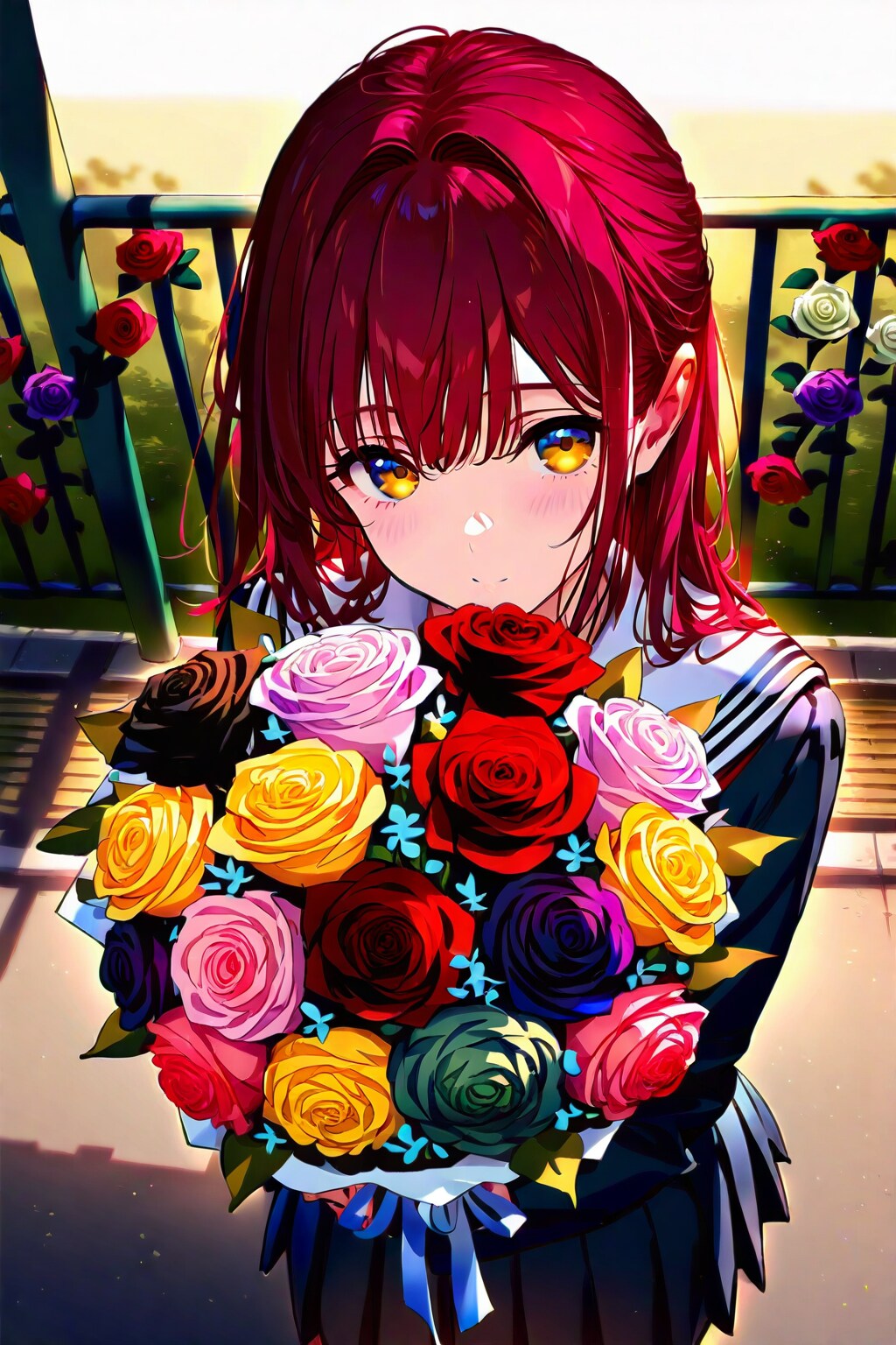 様々な色の花束を君に