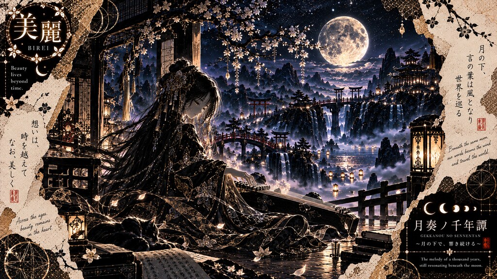 Melody of a Thousand Years — Resonating Beneath the Moon  Beauty lives beyond time.  Beneath the rad